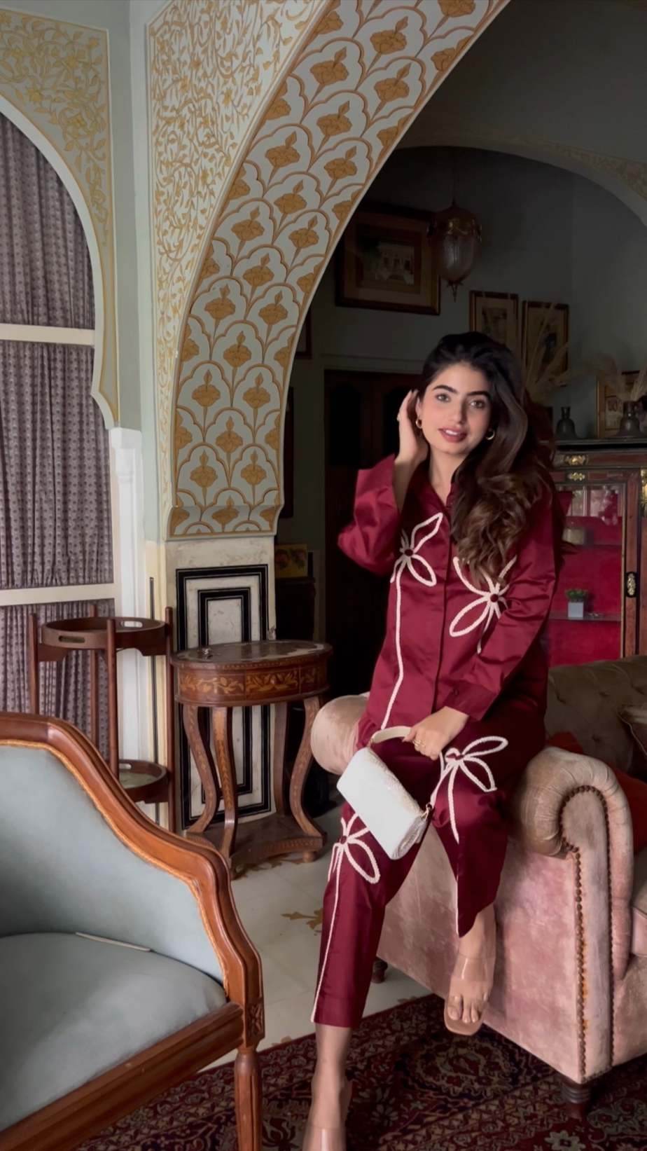 Maroon Italian Cotton Co-ord Set