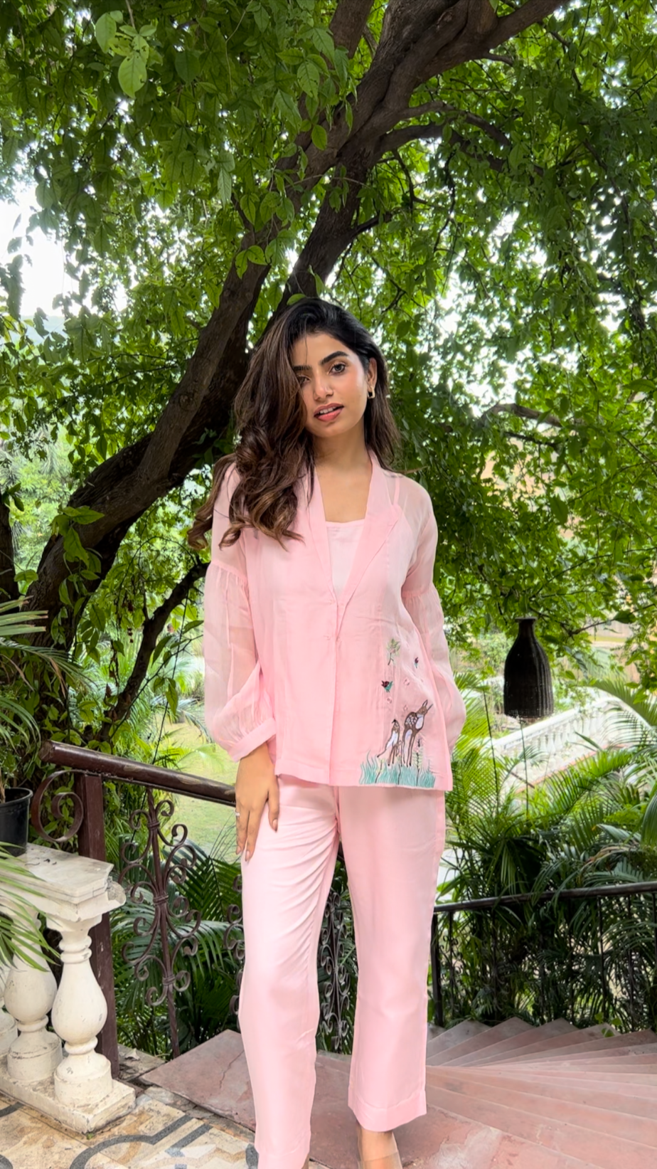 Pink Organza Co-ord Set