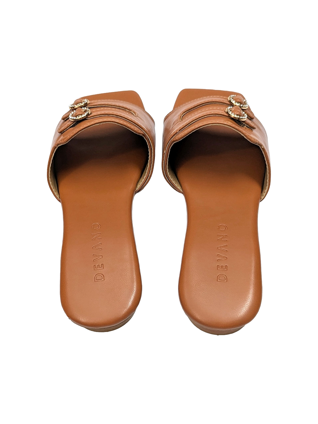Double Buckle Slip-On Flats Tan