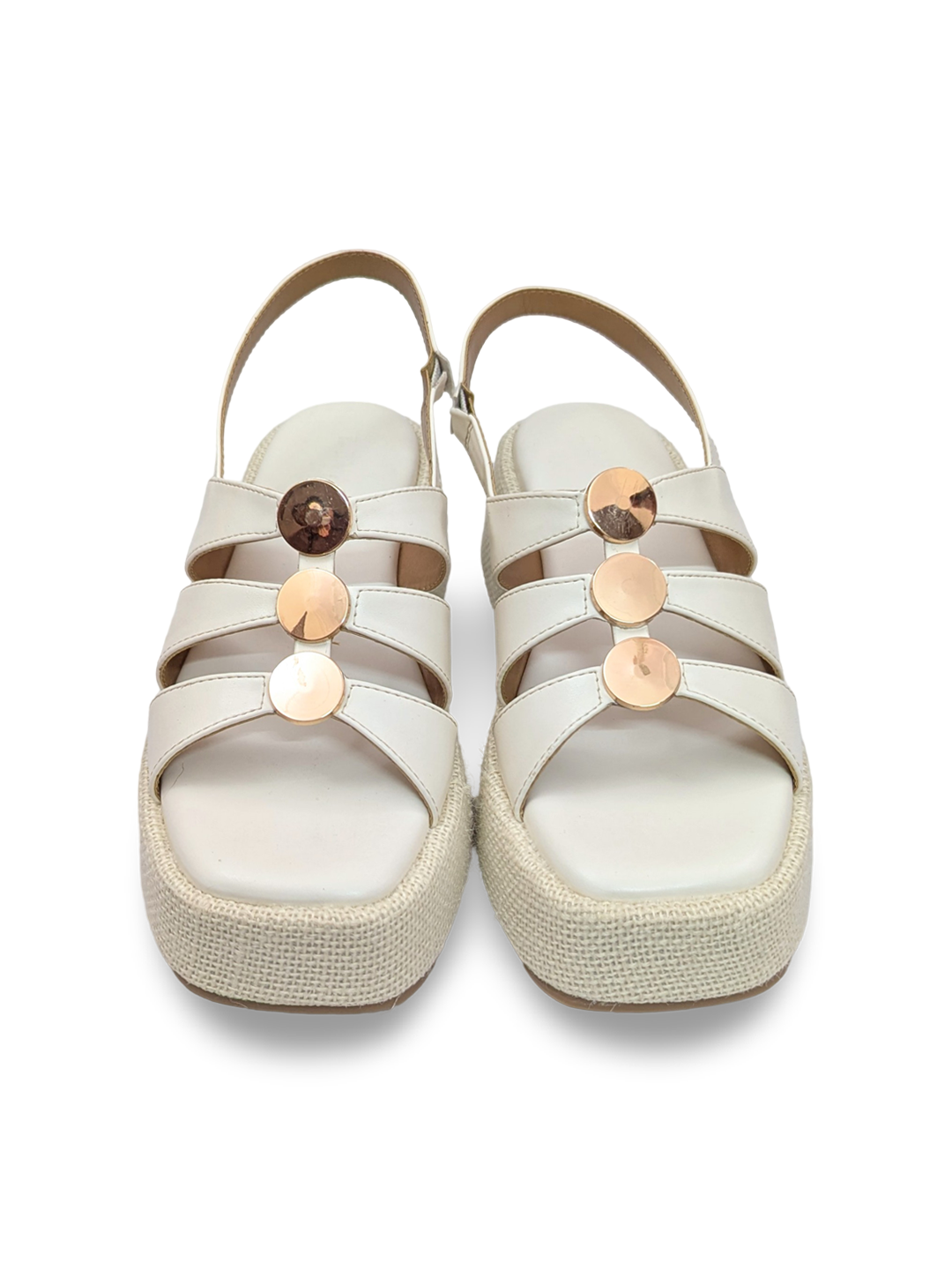 Studded Wedge Sandal White