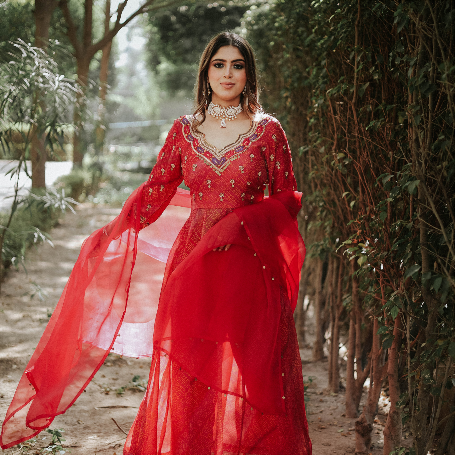 Rose Blush Bandhej Suit