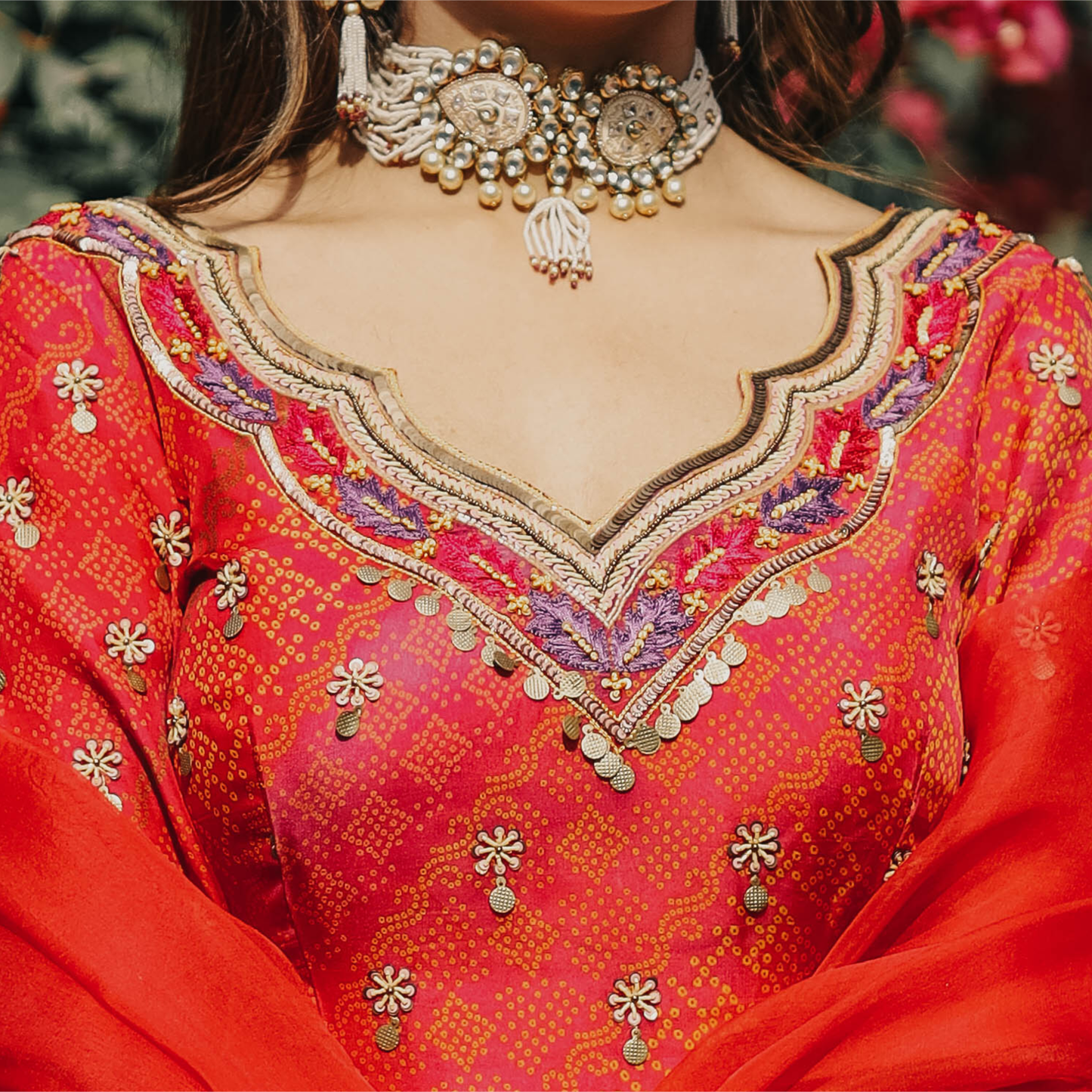 Rose Blush Bandhej Suit