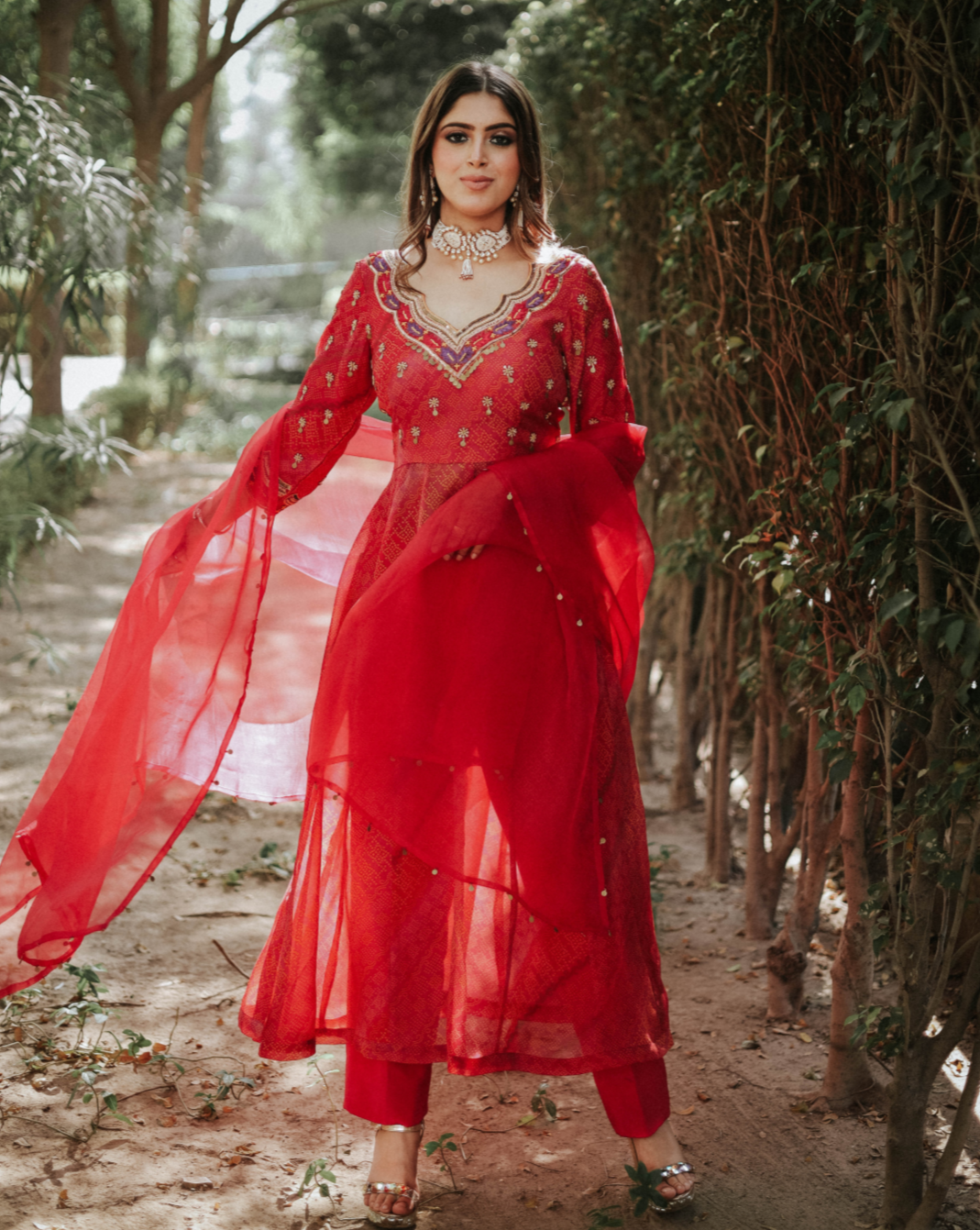 Rose Blush Bandhej Suit