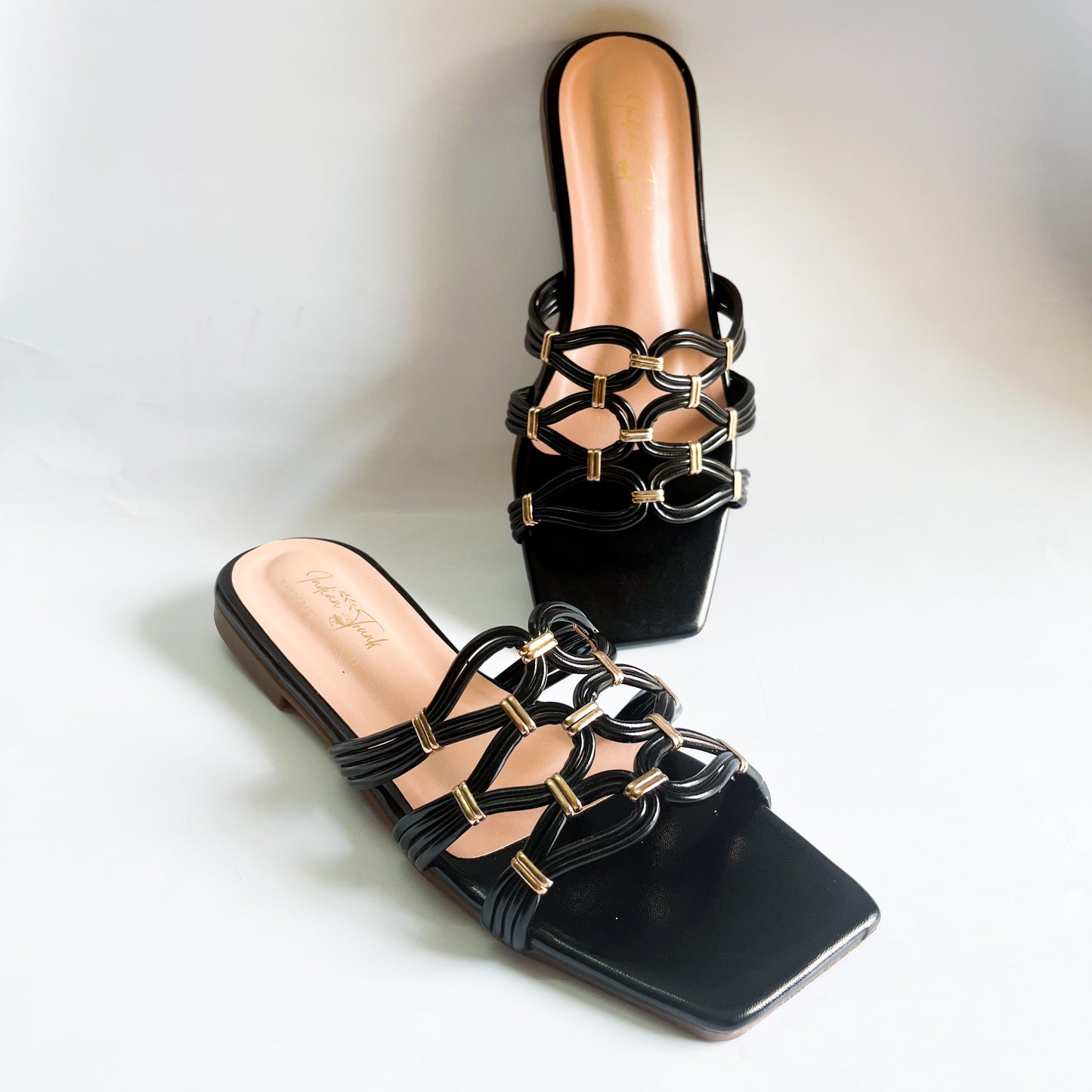 Glamstrap Studded Flat Sandals
