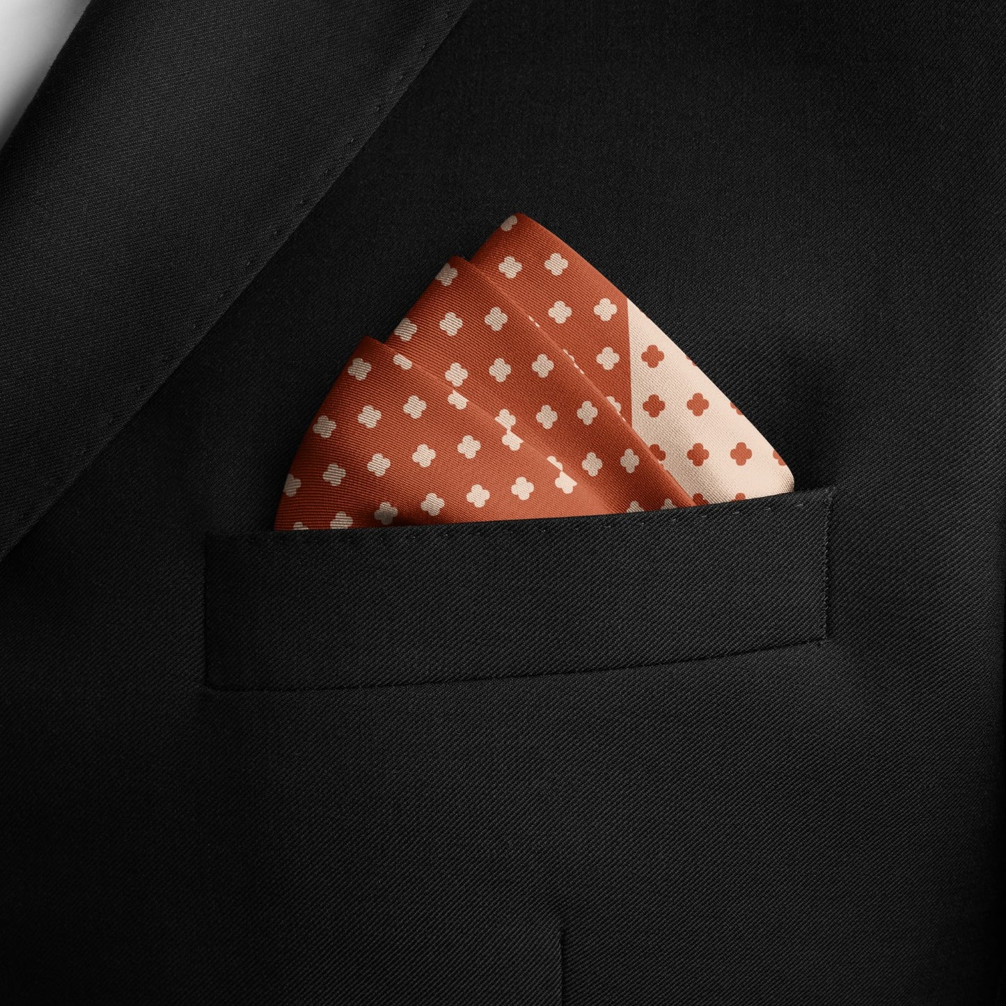 Tawny Petals Silk Pocket Square