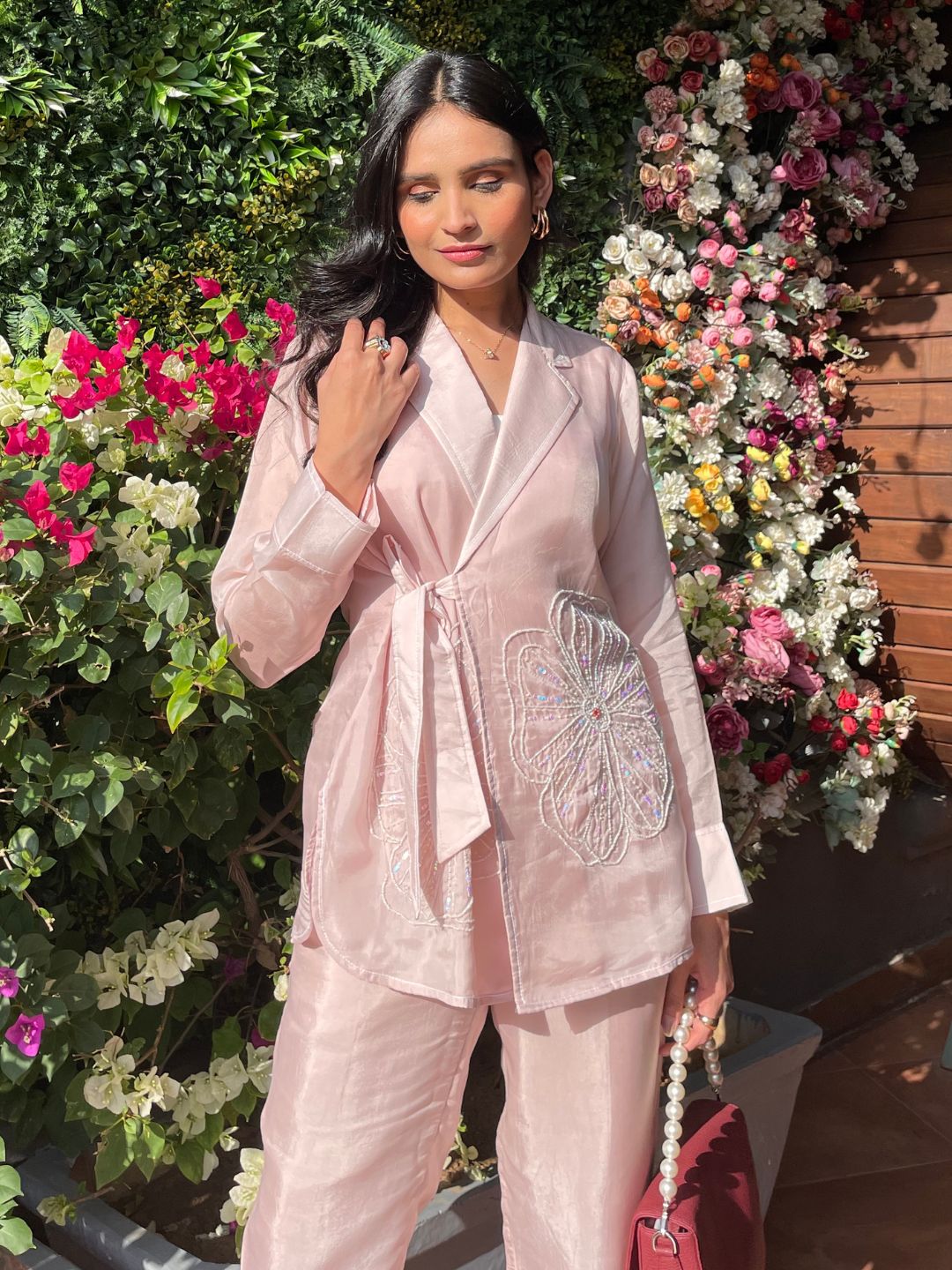 Pink Summer Silk Co-Ord Set