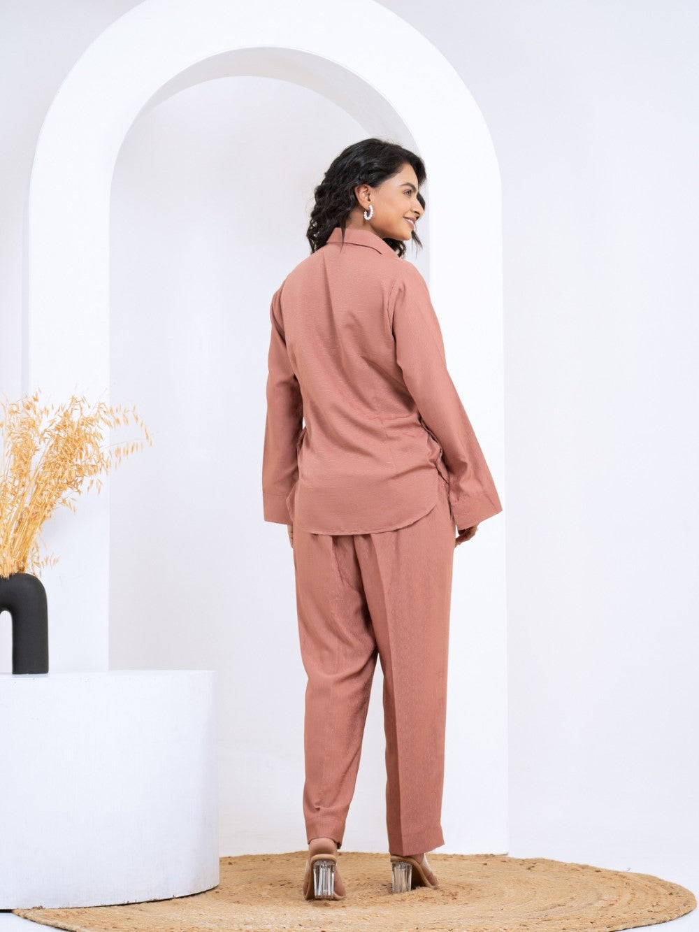 Silk Jacquard Rust Co-Ord Set