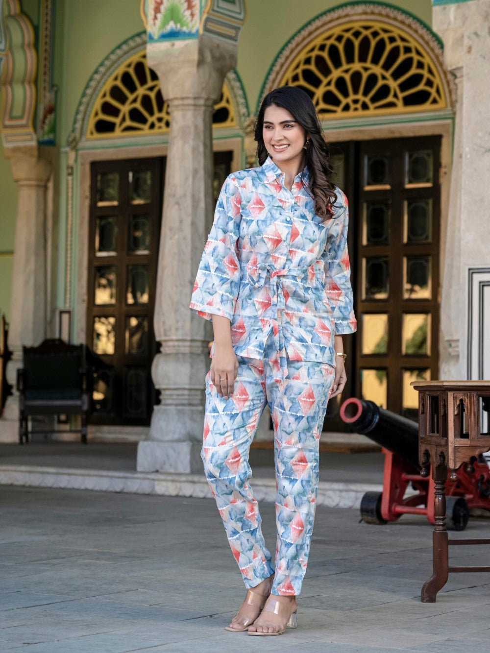 Blue Jam Cotton Floral Print Co-Ord Set