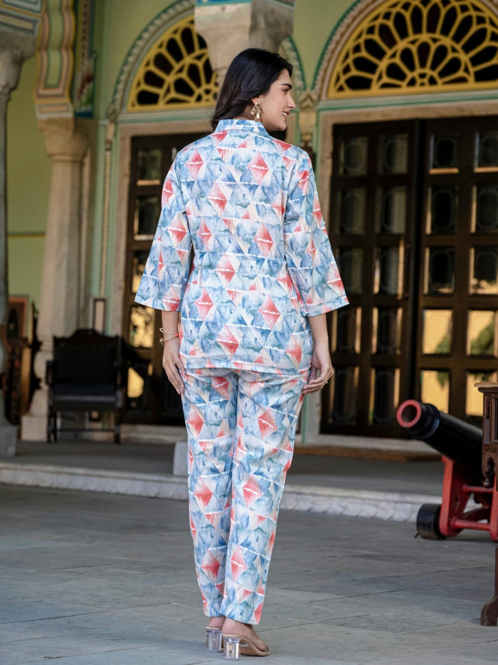 Blue Jam Cotton Floral Print Co-Ord Set