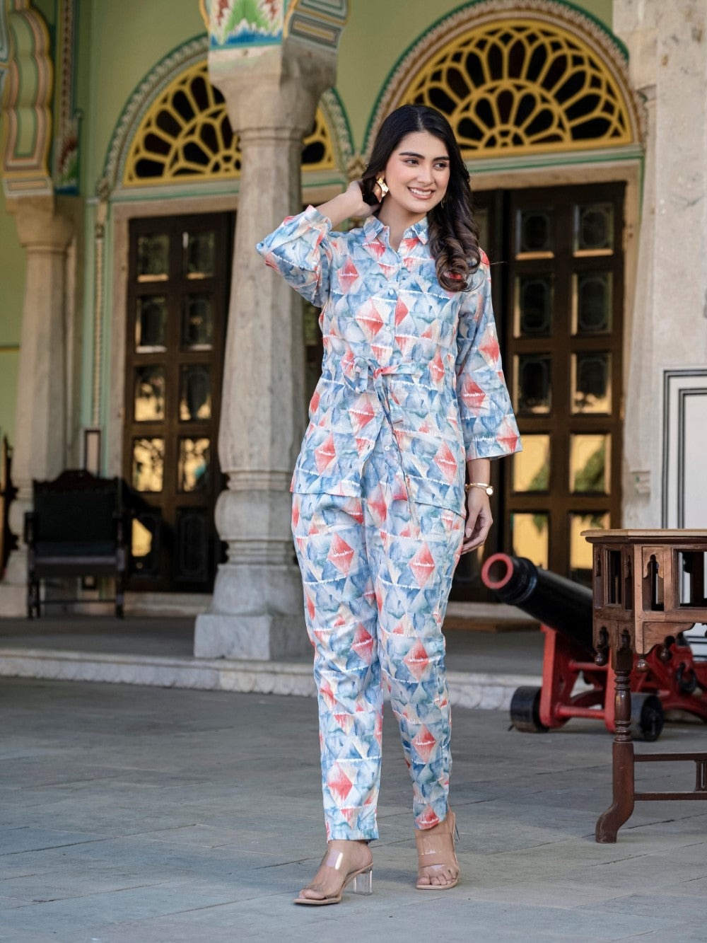 Blue Jam Cotton Floral Print Co-Ord Set