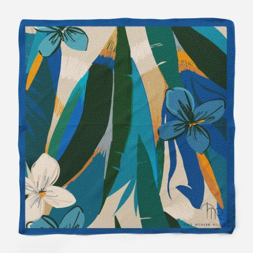 Blue Paradise Silk Pocket Square