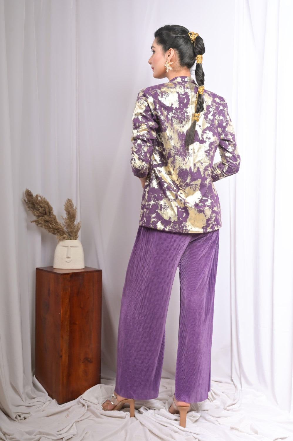 Lustrous Lavender Pleats