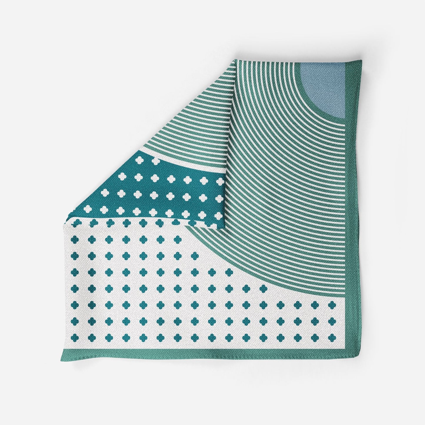 Green Duality Silk Pocket Square