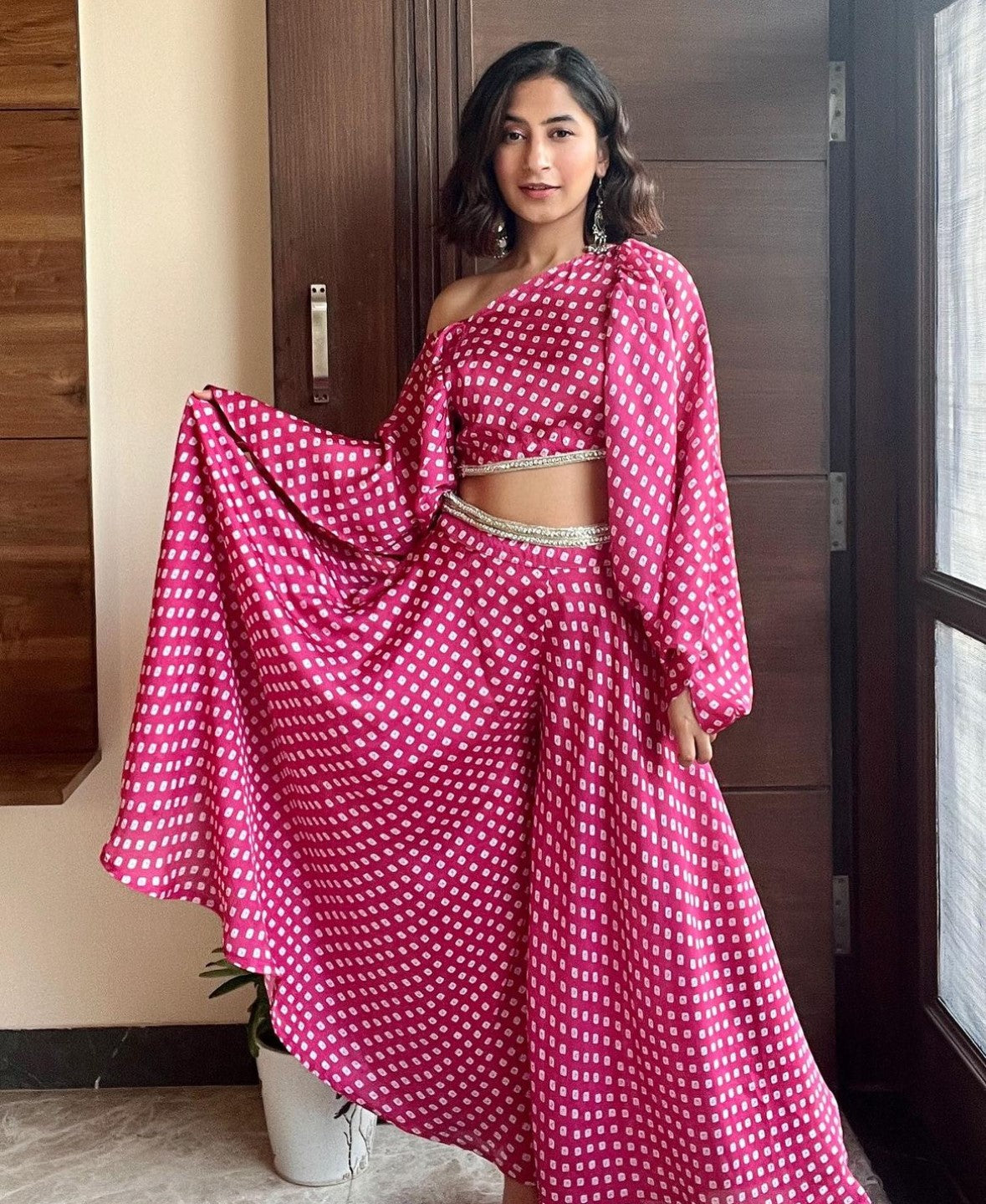 Fuchsia Bandhani Set