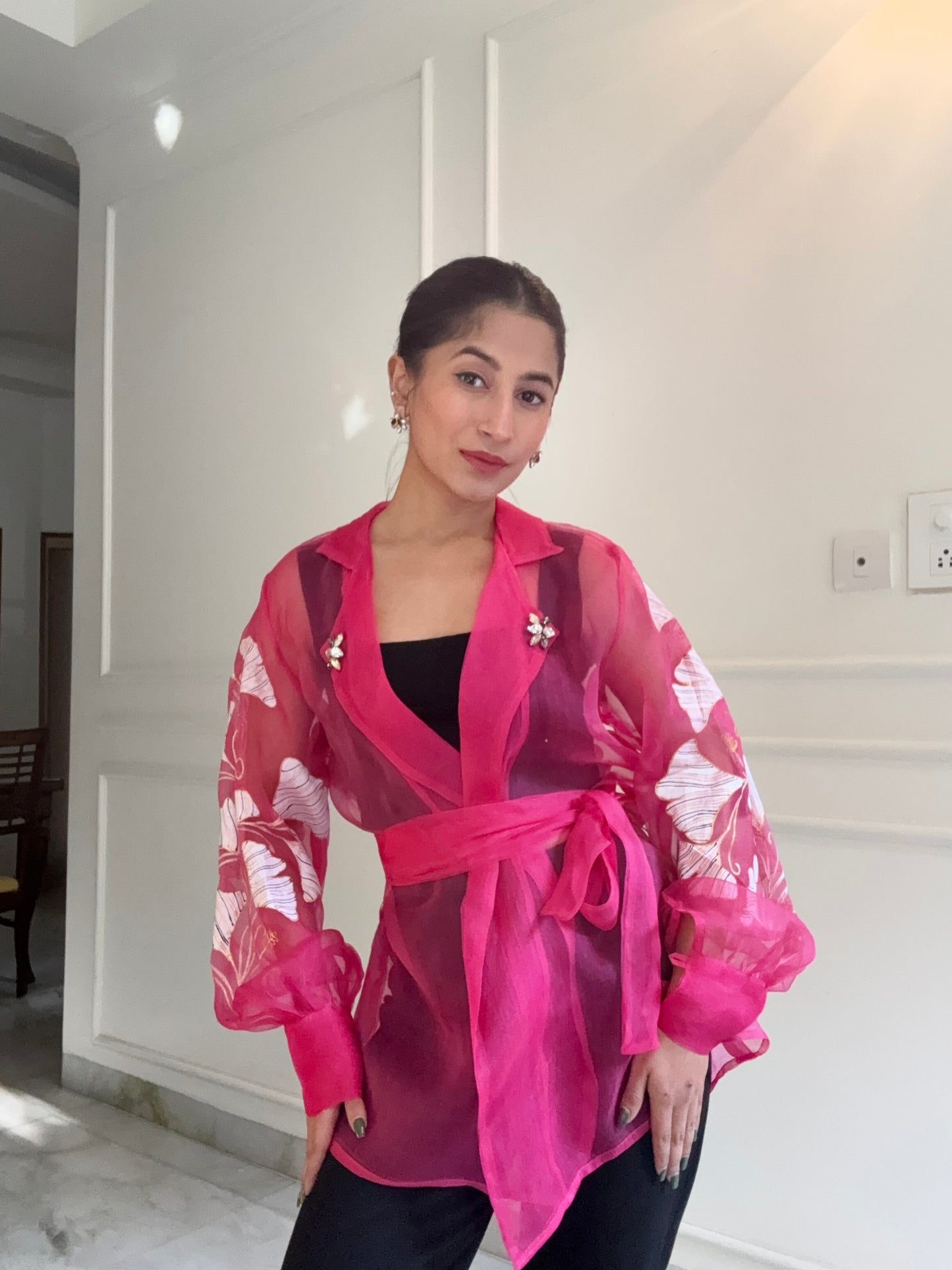 Hot Pink Organza Top