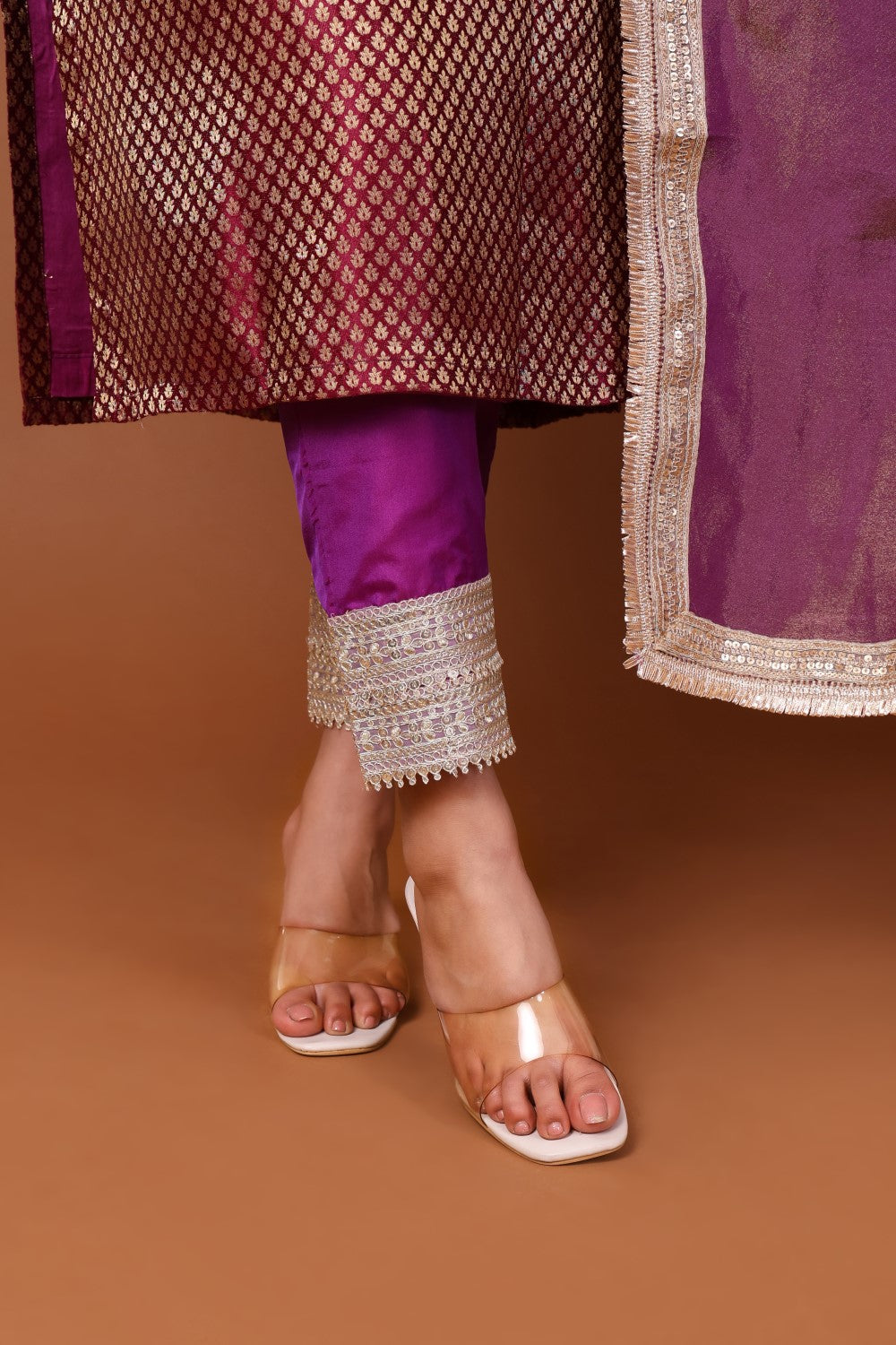 Banarasi Brocade Suit with organza Dupatta