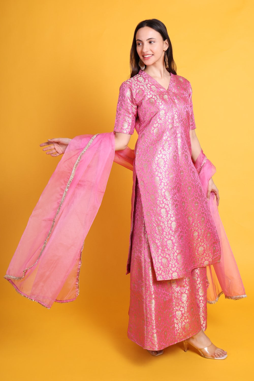 Banarasi Silk Kurta with Sharara