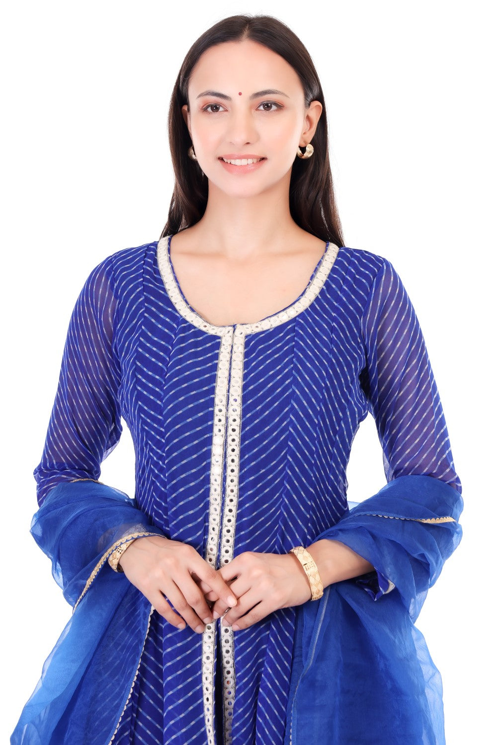 Georgette lehria anarkali with dupatta
