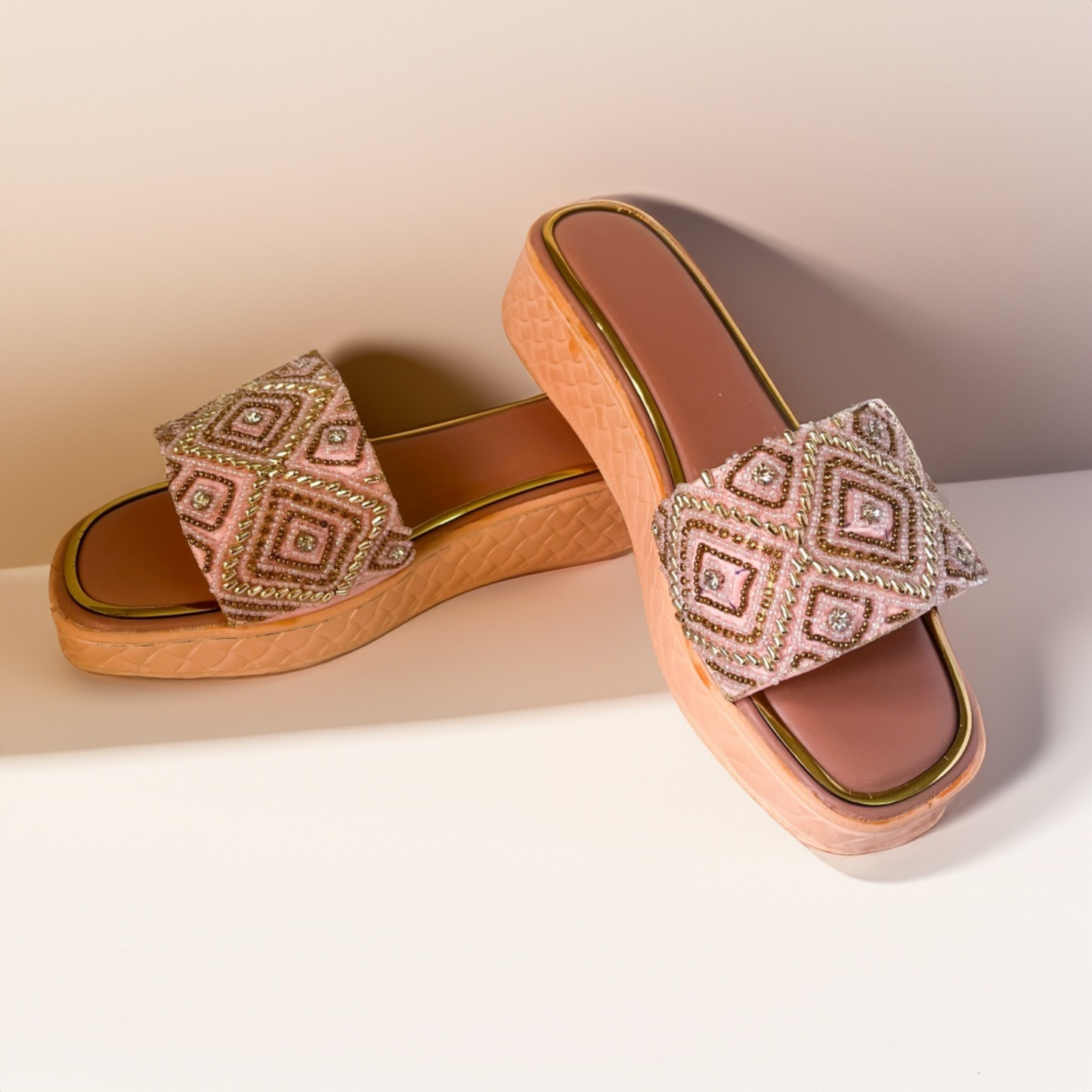 Pink Petal Cushioned Wedges