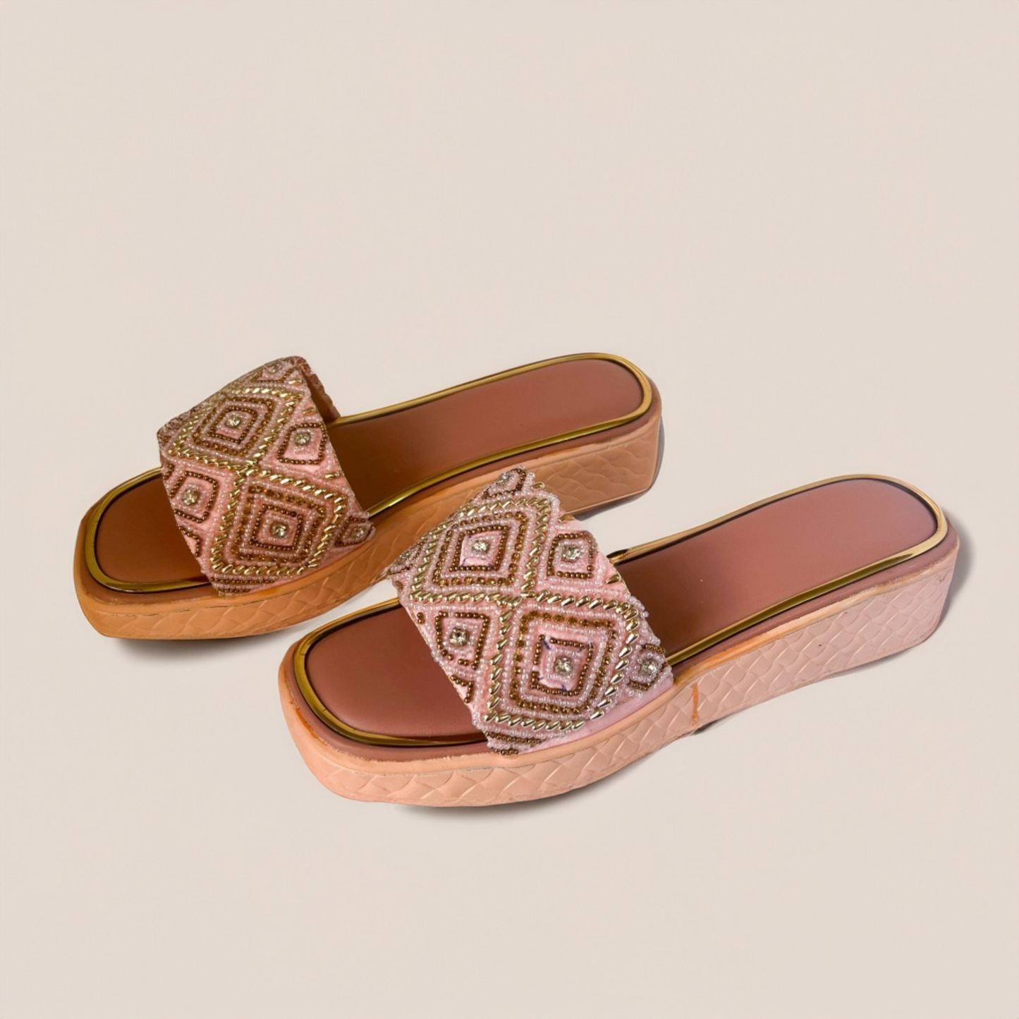 Pink Petal Cushioned Wedges