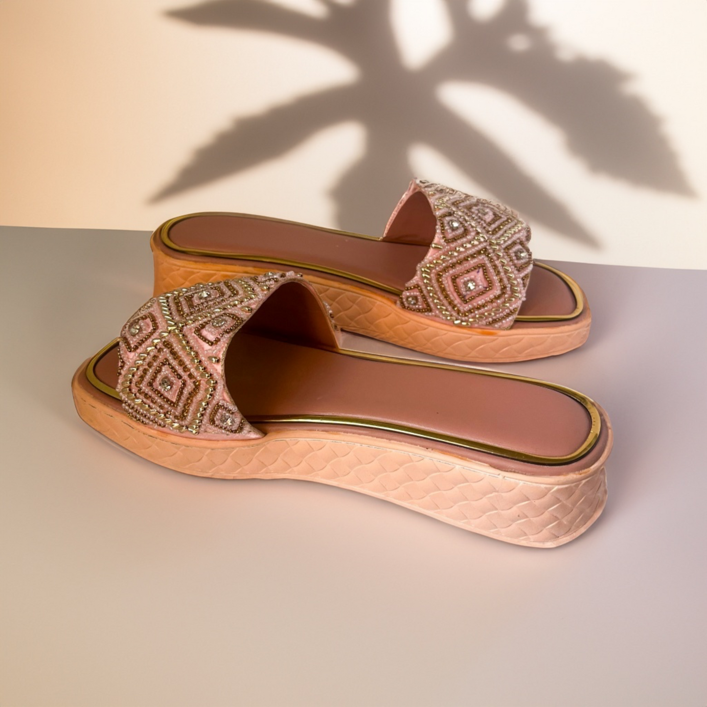 Pink Petal Cushioned Wedges
