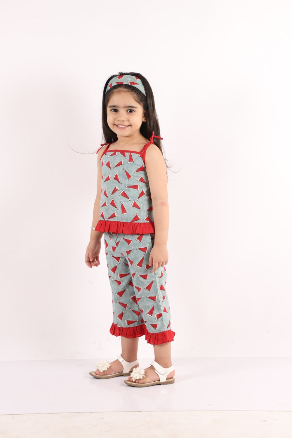 Santa Cap Print Night Suit