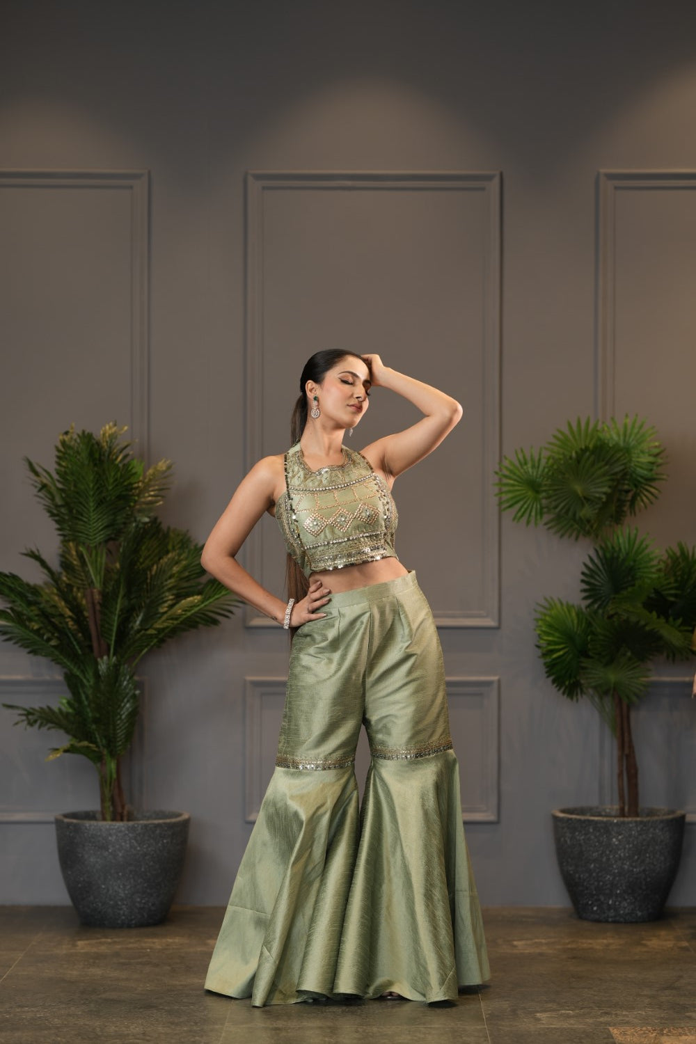 Halter Neck Sharara Set