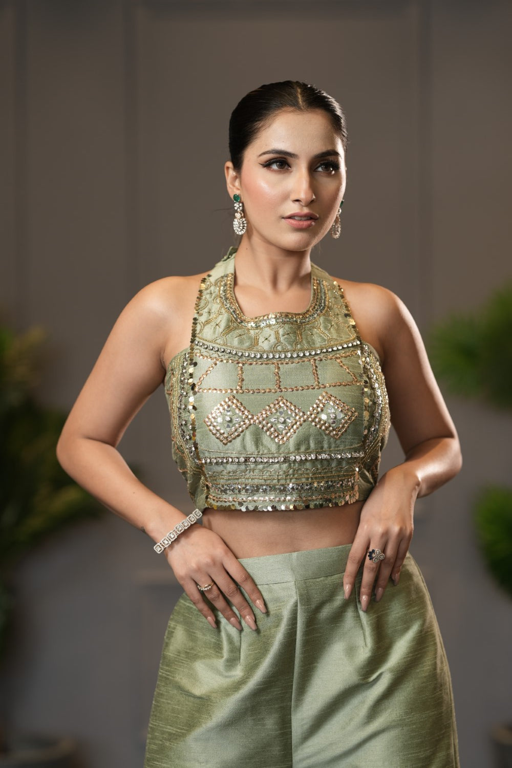 Halter Neck Sharara Set
