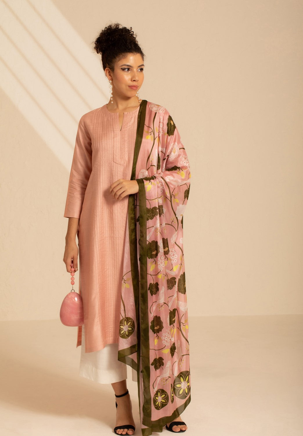 Talking Parrot Silk Dupatta