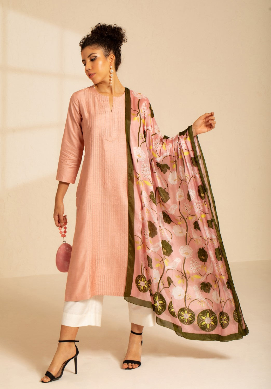 Talking Parrot Silk Dupatta