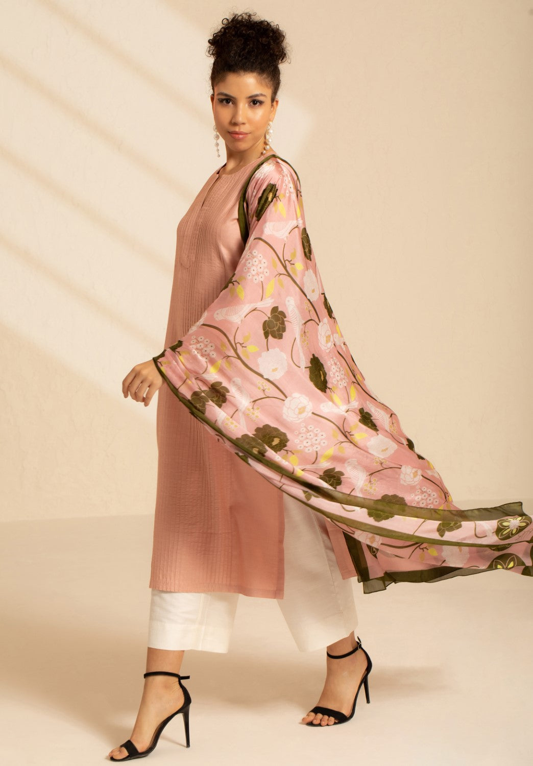 Talking Parrot Silk Dupatta
