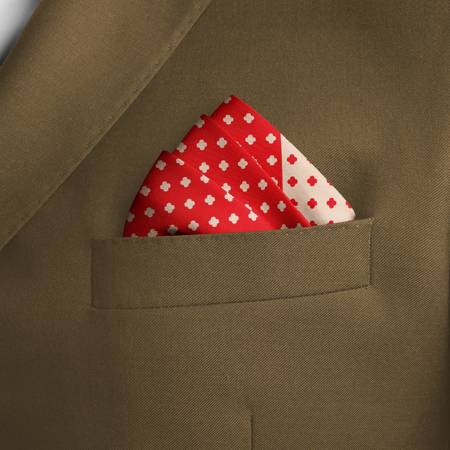 Geometric Garden Silk Pocket Square