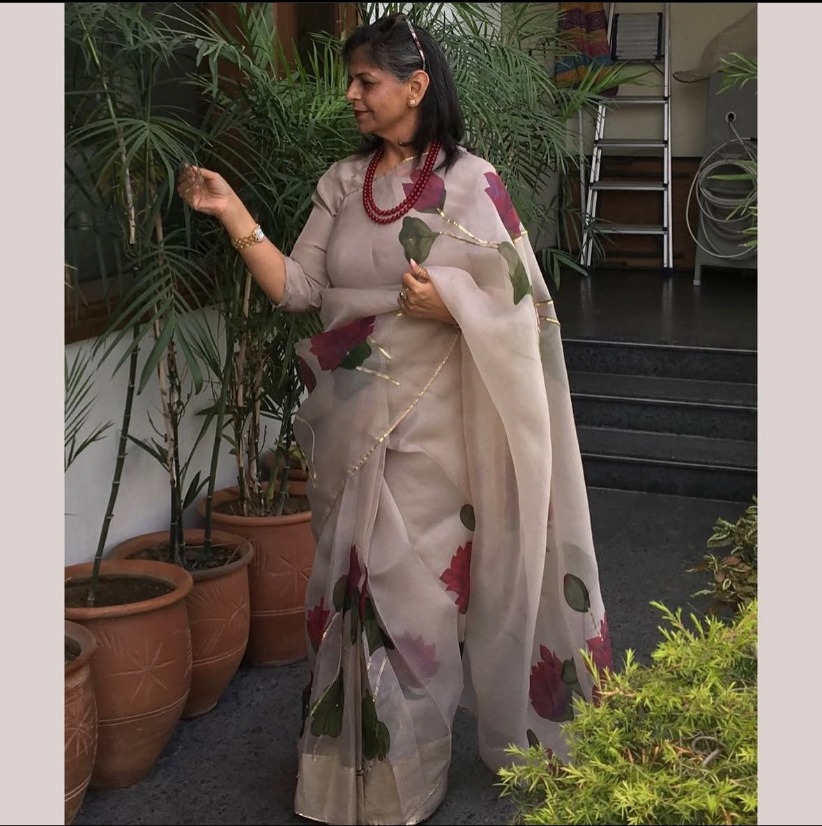 Maroon Bloom Saree