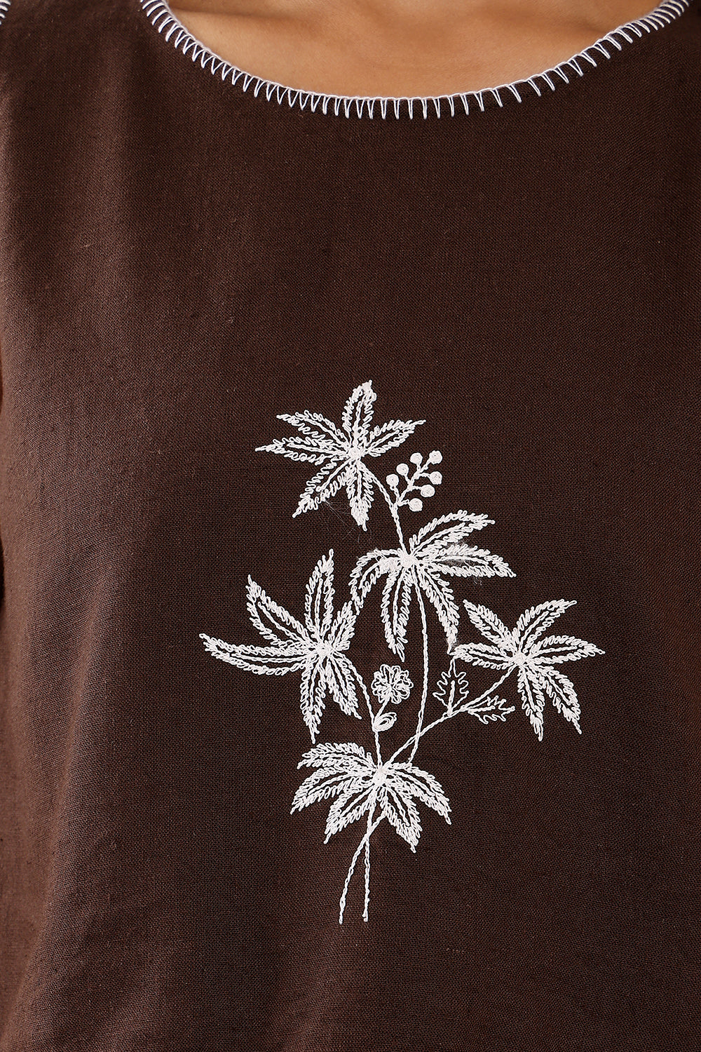 Brown Linen Top & Short Set