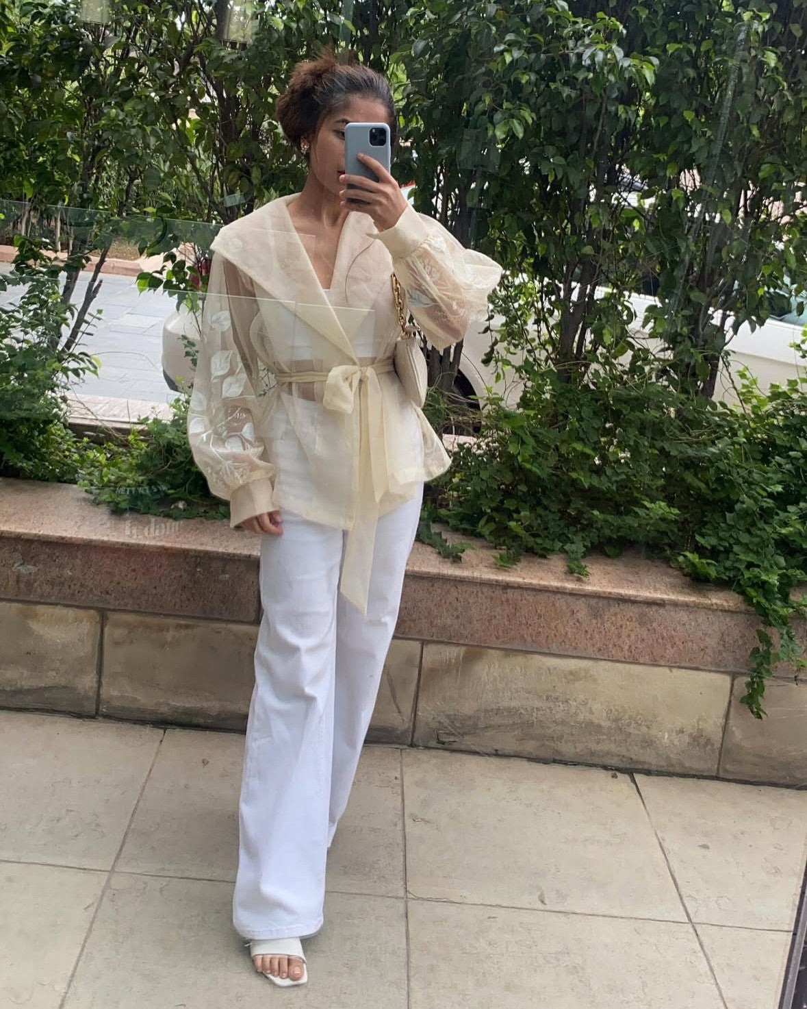 White Elegance Organza Jacket