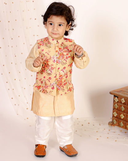 Kurta Set With Floral Jacket