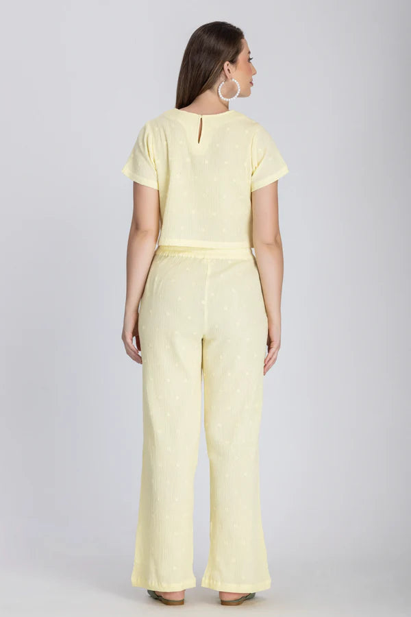 Crinkle Crepe Crep Top - Pant (Lemon Yellow)