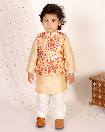 Kurta Set With Floral Jacket