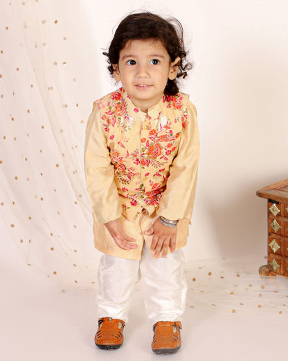 Kurta Set With Floral Jacket