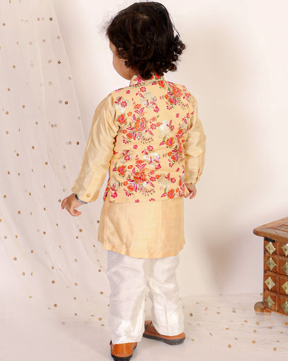 Kurta Set With Floral Jacket