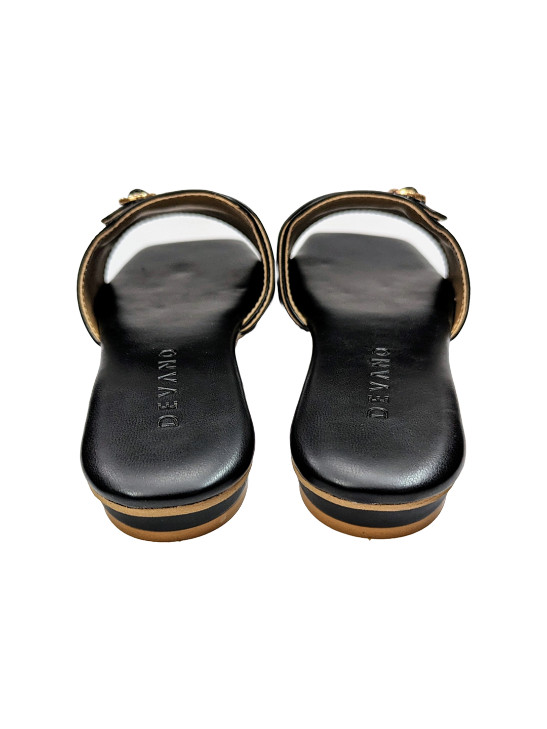 Double Buckle Slip-On Flats Black