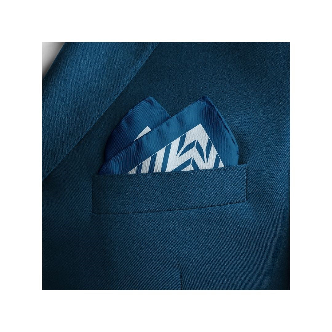 Blue Illusion Silk Pocket Square