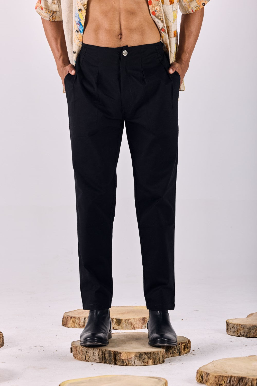 Belted Korean Relaxed-Fit Trouser