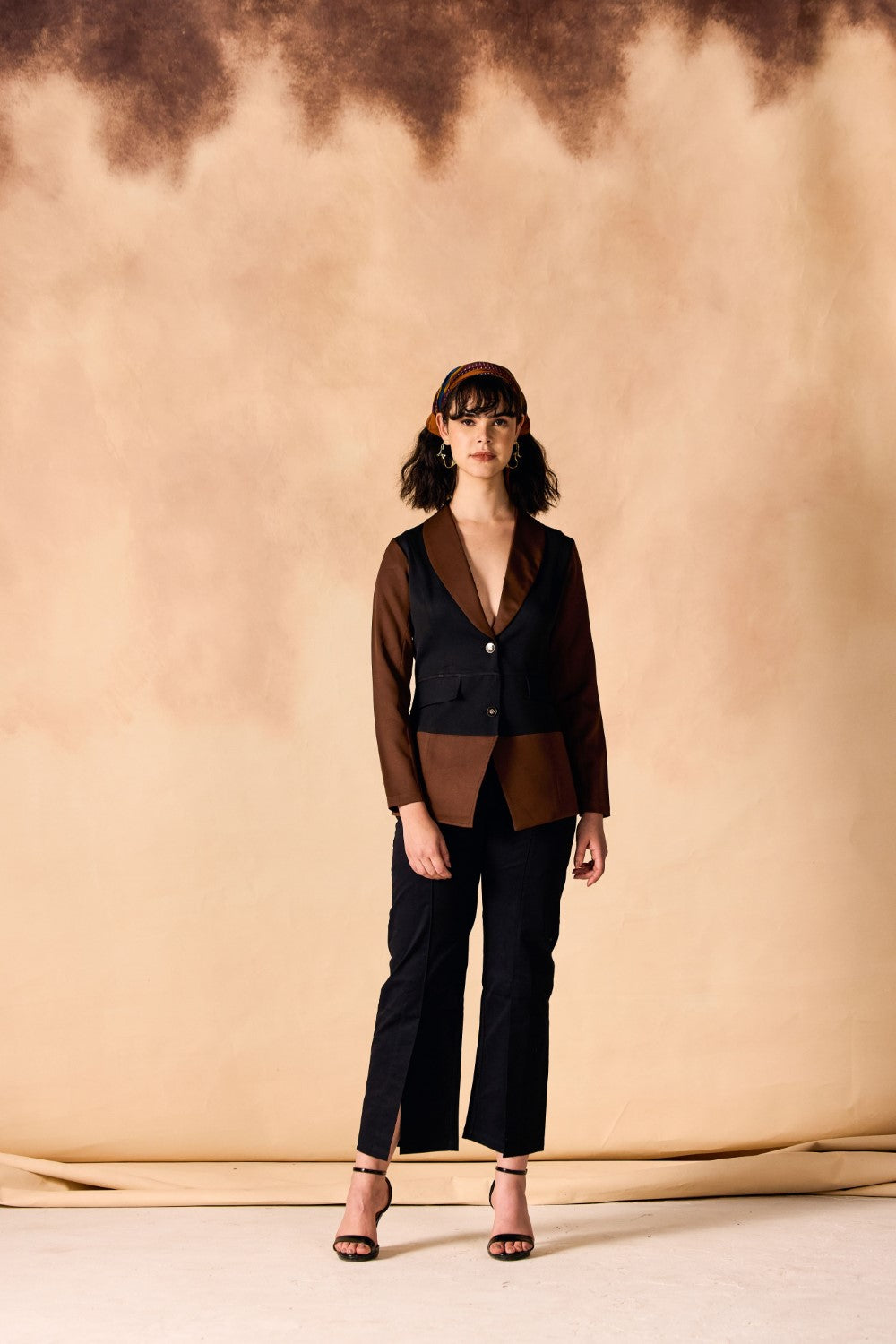 Colorblock Two-Button Blazer Jacket