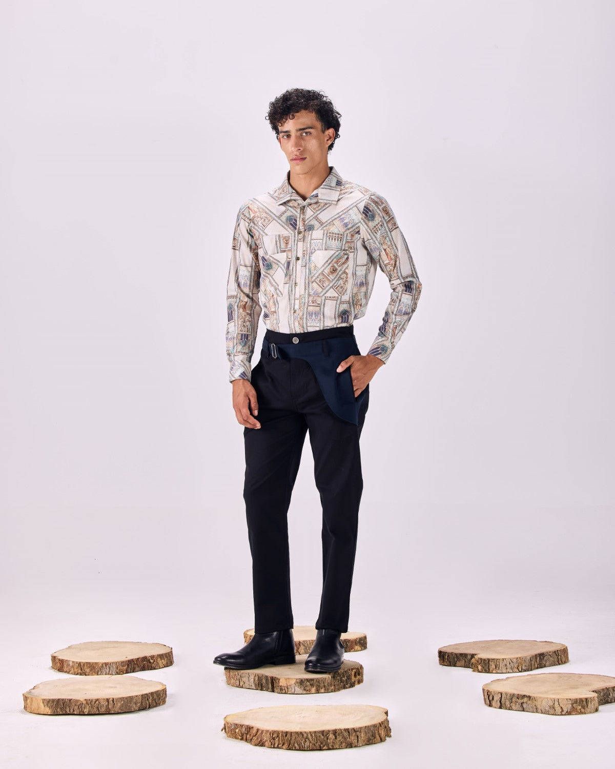 Contrast Trim Straight-leg Trousers