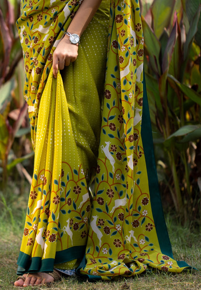 Deer Delight Crepe Saree