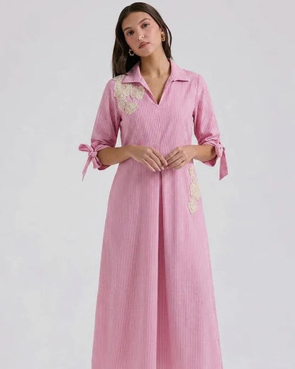 Rosy Breeze Stripe Dress