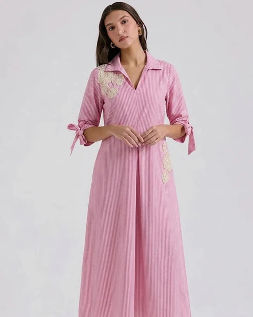 Rosy Breeze Stripe Dress