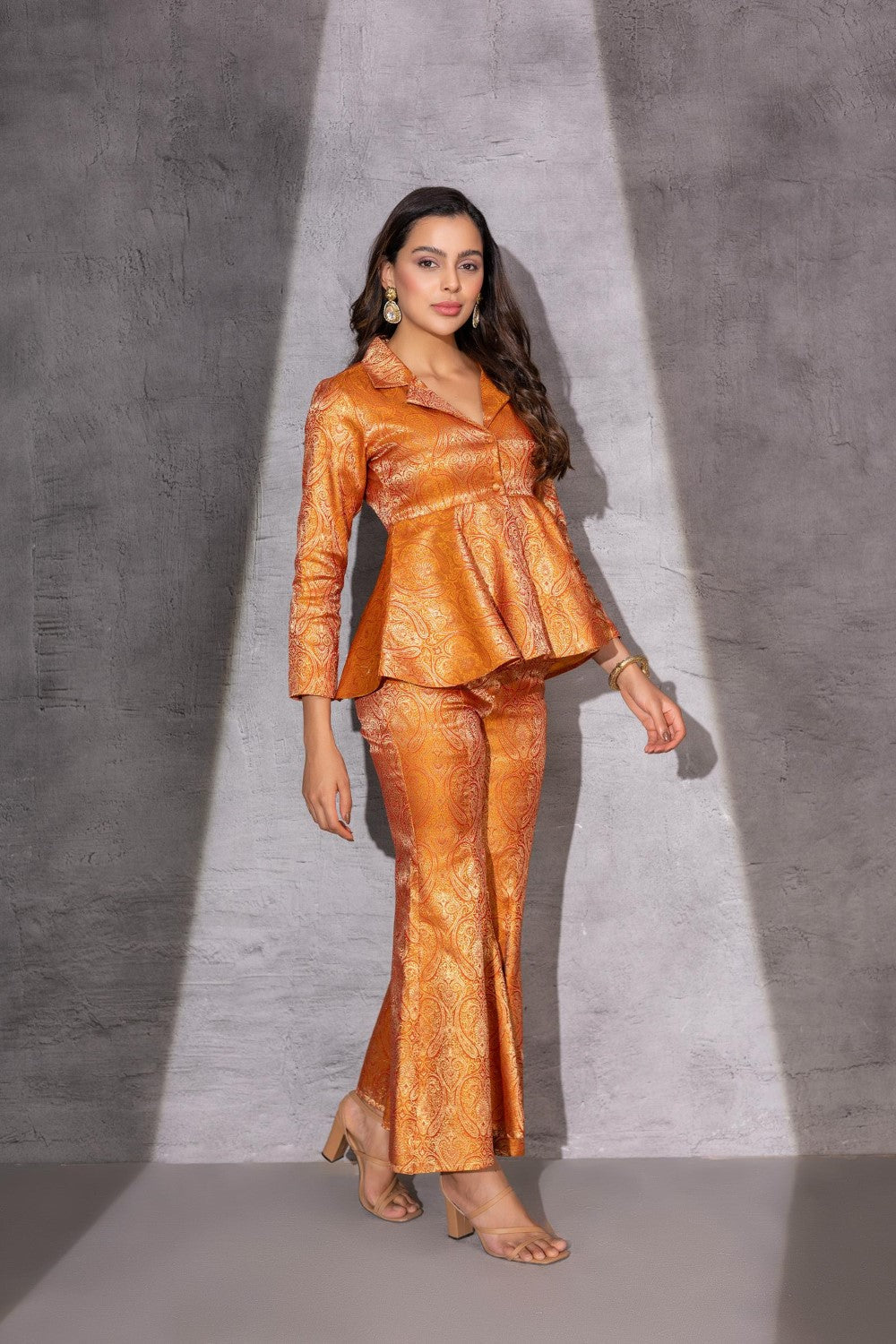 Peplum Top With Flared Pants