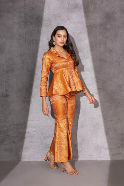 Peplum Top With Flared Pants